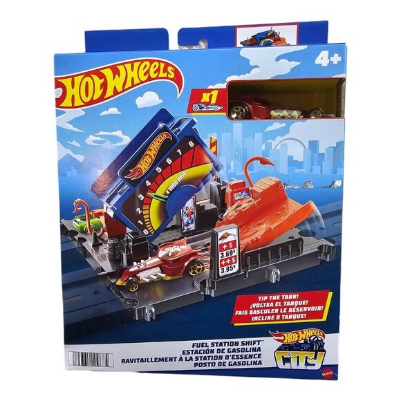 Hot Wheels Other - NEW MATTEL HOT WHEELS CITY FUEL STATION SHIFT PLAY SET 1 VEHICLE HKX45